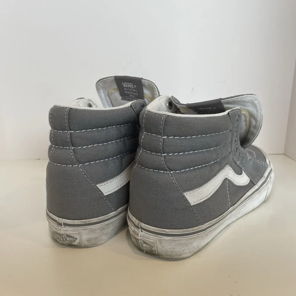 Vans Hi Top Sk8‎ Gray White Mens Size 6 721454 Missing Laces
